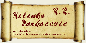 Milenko Markočević vizit kartica